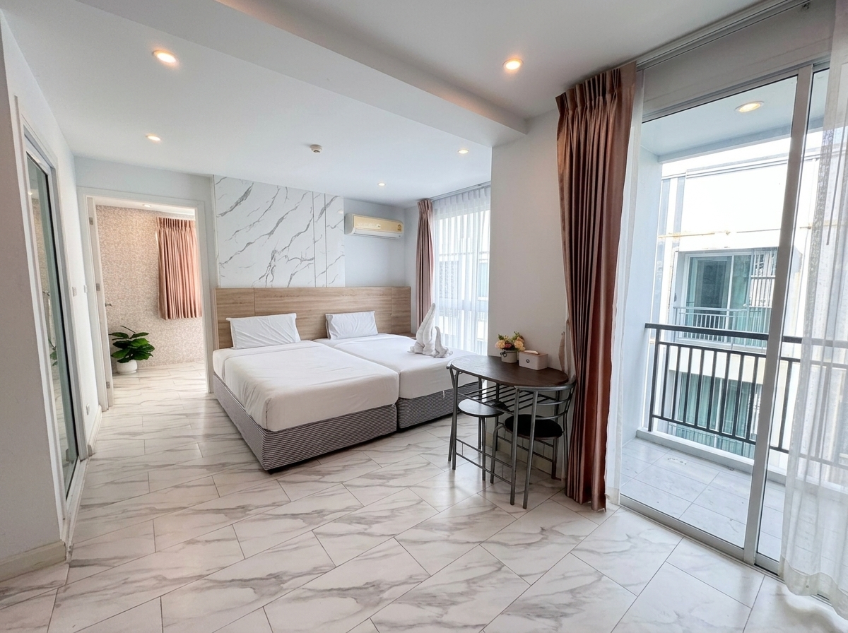 D-Eco Wellness Centre Condo 1 Bed Jacuzzi-bedroom